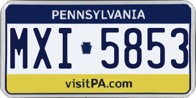 PA license plate MXI5853
