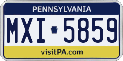 PA license plate MXI5859