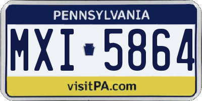 PA license plate MXI5864
