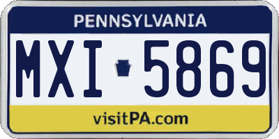 PA license plate MXI5869