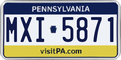 PA license plate MXI5871