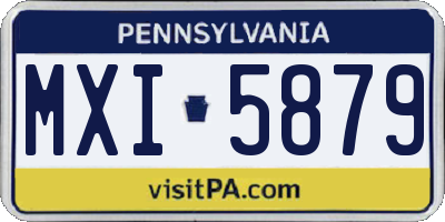 PA license plate MXI5879
