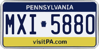 PA license plate MXI5880