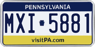 PA license plate MXI5881