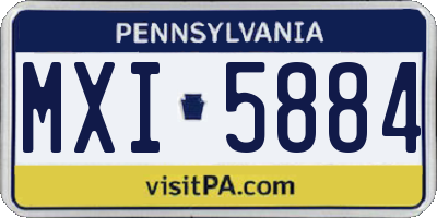 PA license plate MXI5884