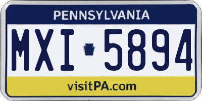 PA license plate MXI5894