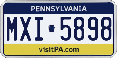 PA license plate MXI5898
