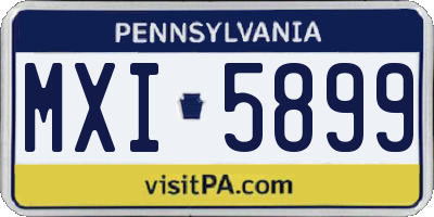 PA license plate MXI5899