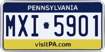 PA license plate MXI5901