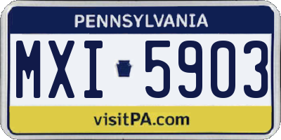 PA license plate MXI5903