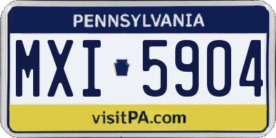 PA license plate MXI5904