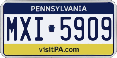 PA license plate MXI5909