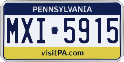 PA license plate MXI5915