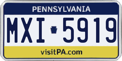 PA license plate MXI5919