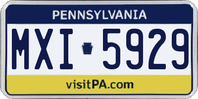 PA license plate MXI5929