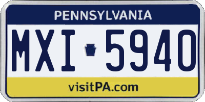 PA license plate MXI5940