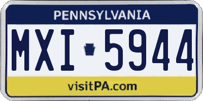 PA license plate MXI5944