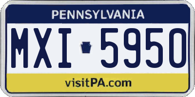 PA license plate MXI5950