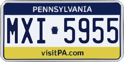 PA license plate MXI5955