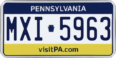 PA license plate MXI5963