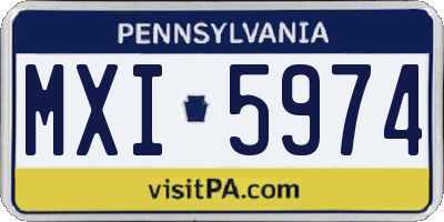 PA license plate MXI5974