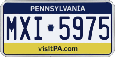 PA license plate MXI5975