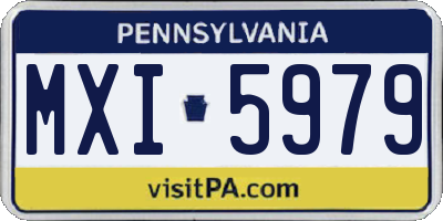 PA license plate MXI5979