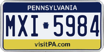 PA license plate MXI5984