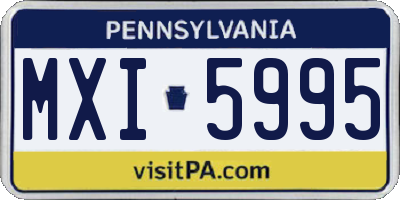 PA license plate MXI5995