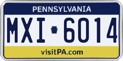 PA license plate MXI6014