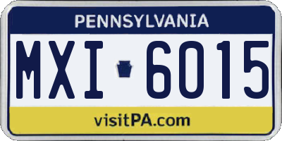 PA license plate MXI6015