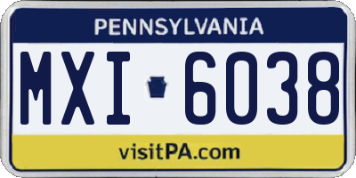 PA license plate MXI6038