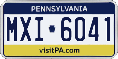 PA license plate MXI6041