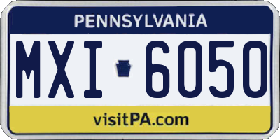 PA license plate MXI6050