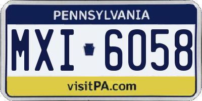 PA license plate MXI6058