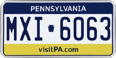 PA license plate MXI6063