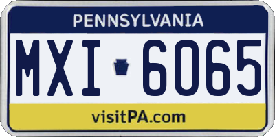 PA license plate MXI6065