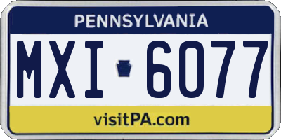 PA license plate MXI6077
