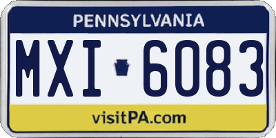 PA license plate MXI6083