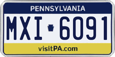 PA license plate MXI6091