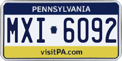 PA license plate MXI6092