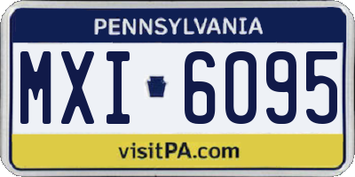 PA license plate MXI6095