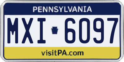 PA license plate MXI6097