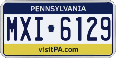PA license plate MXI6129