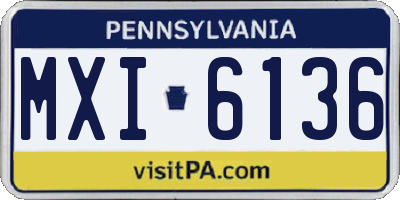 PA license plate MXI6136