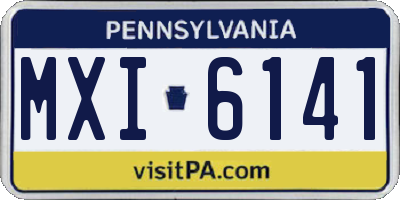 PA license plate MXI6141