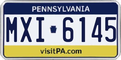 PA license plate MXI6145