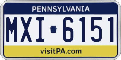 PA license plate MXI6151