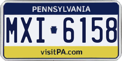 PA license plate MXI6158