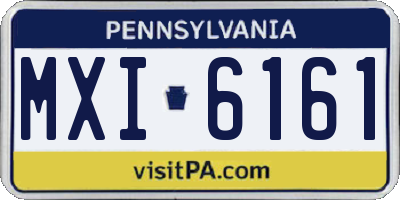 PA license plate MXI6161